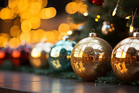 圣诞节的装饰球背景图片