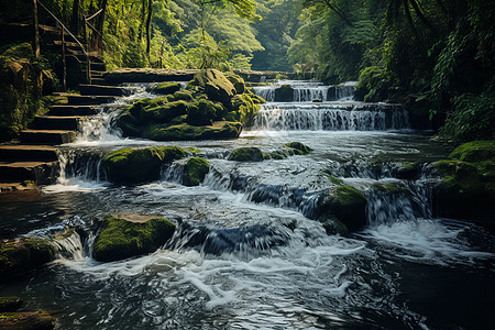 山中溪流图片