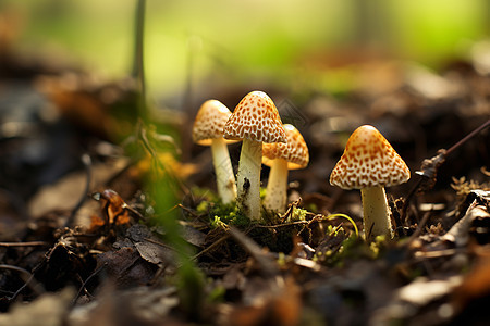 魔法森林的黄金菇团图片