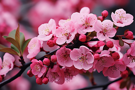 娇艳绽放的粉色海棠图片