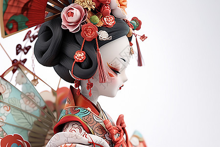 日本艺妓娃娃背景图片