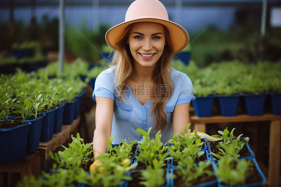 花园的女性花农图片