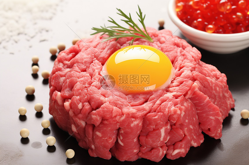 味道鲜美的生拌牛肉图片