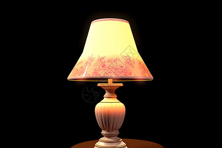 温馨暖光的家居台灯背景图片