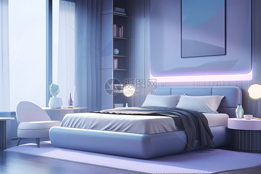 宽敞明亮的现代卧室设计图片