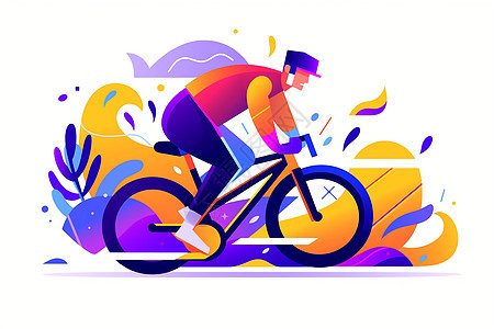 疾驰都市的自行车手背景图片
