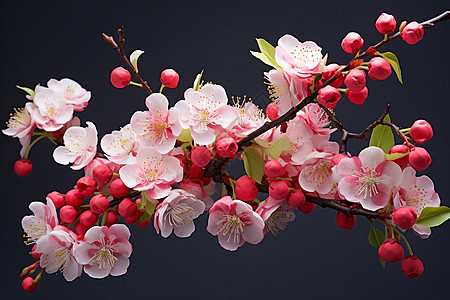 樱花盛开中的枝丫图片