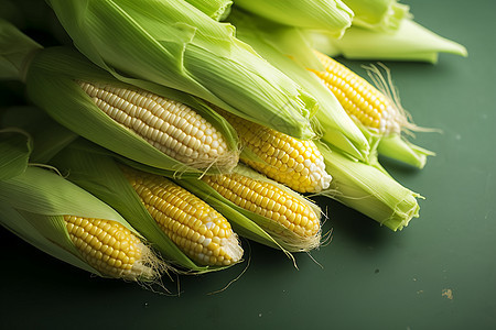新鲜采摘的黄玉米图片