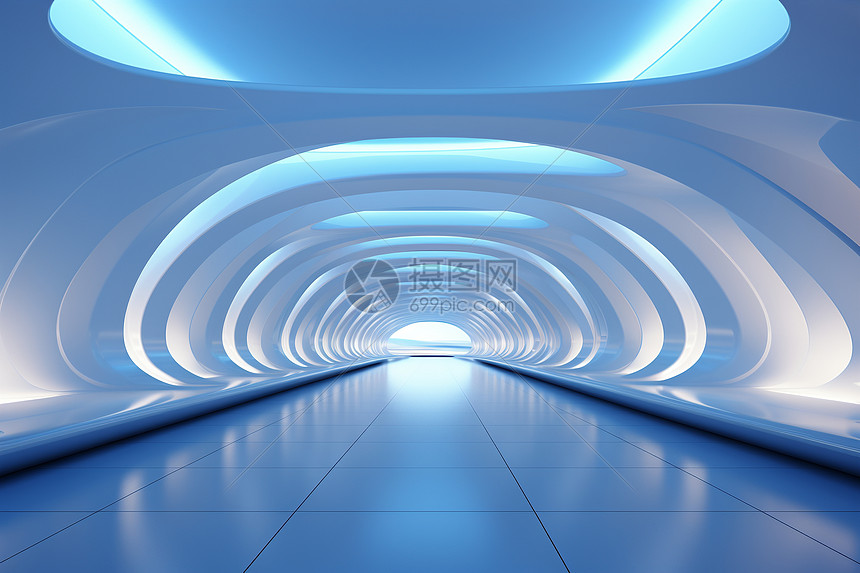 未来主义的隧道建筑图片