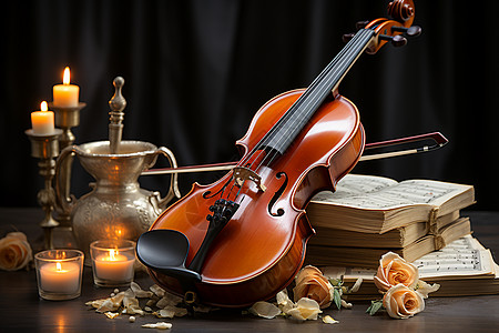 迷人魅力的小提琴高清图片