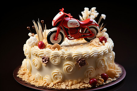 美味的摩托车蛋糕图片