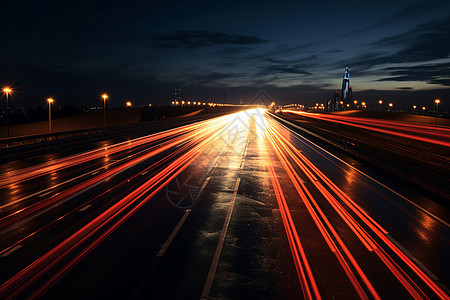 夜晚的公路背景图片