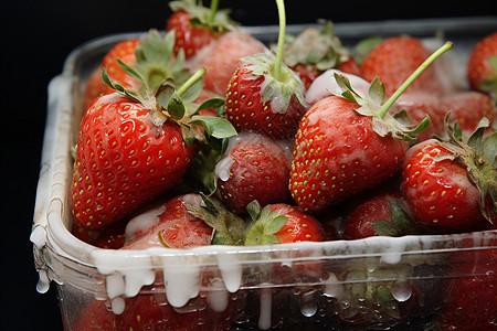 结冰的草莓图片