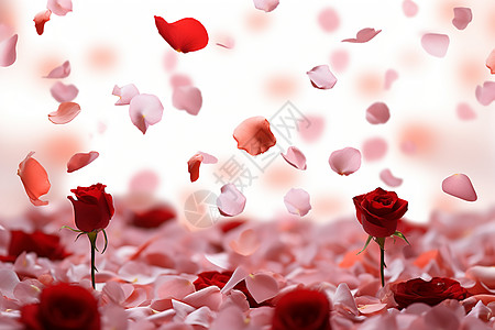 裙子飞舞飞舞的红玫瑰背景