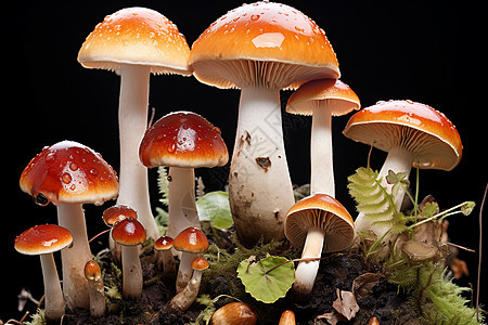 土地里的真菌蘑菇图片