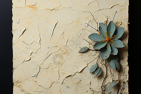 裂缝纸张上的花朵图片