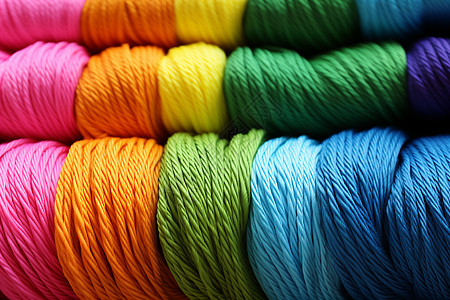 彩色的纤维纺织线图片