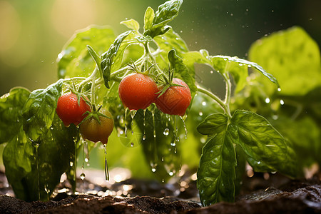植株上生长的番茄图片