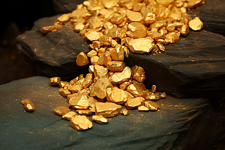 金色的珍贵矿石图片