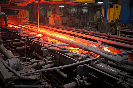 工厂里的钢铁熔炉图片