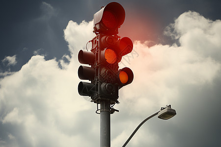 道路上的交通信号灯图片