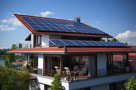 现代房屋的新能源发电设备图片