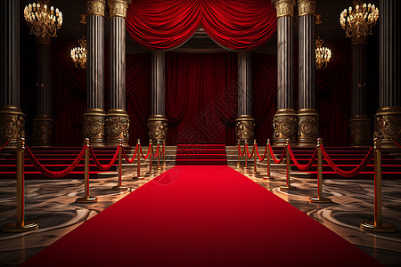 豪华剧院的红毯背景图片