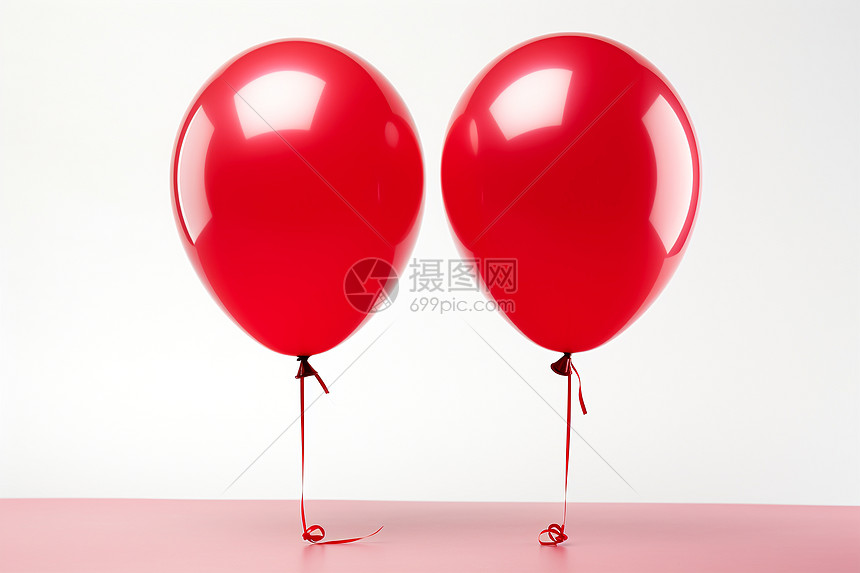 悬浮的红色气球图片