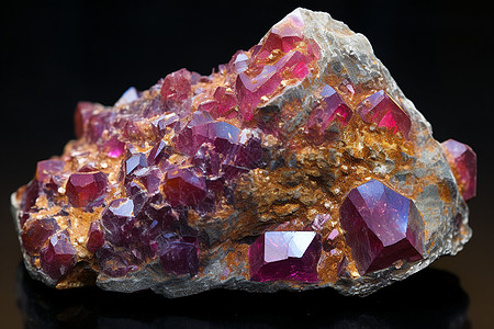 七色晶簇的岩石宝石图片