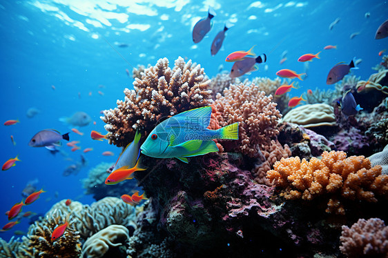 海底的珊瑚礁和鱼儿图片