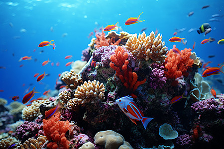 海底的鱼类和珊瑚礁图片