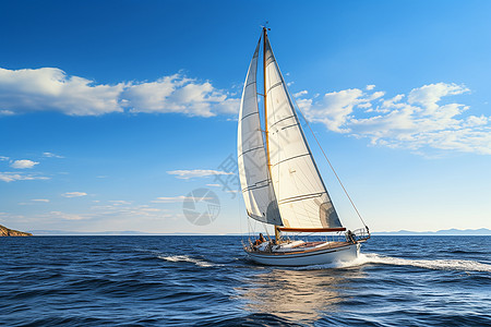 帆船矢量图海面上的帆船背景