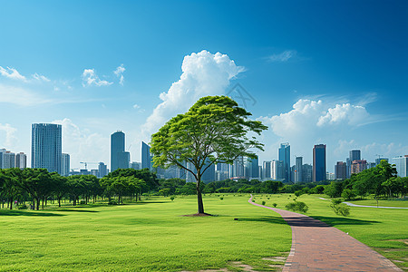 公园城市城市公园里的草地背景