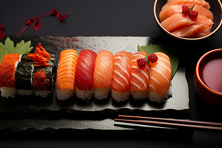 美味的寿司盛宴图片