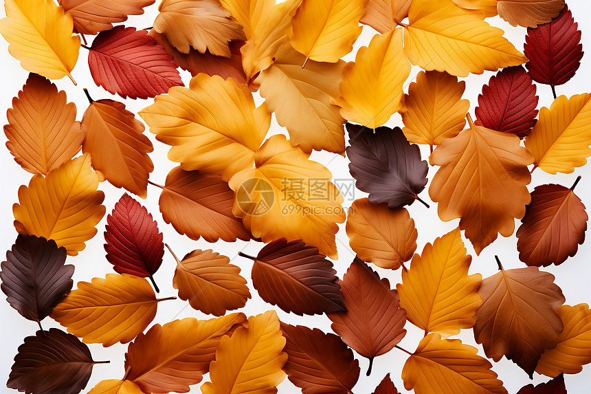 秋季落叶的拼图图片