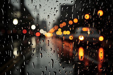 滴落雨滴的汽车玻璃图片