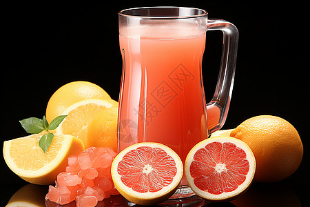 鲜榨的柚子汁图片
