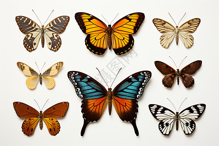 缤纷蝴蝶的自然拼图图片