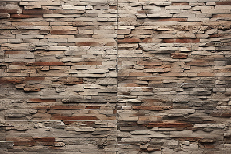 砖与木板构成的墙壁图片