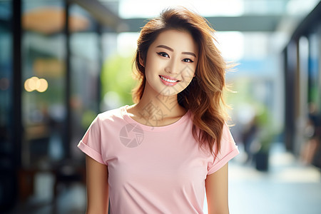 美丽年轻的亚洲女子背景图片