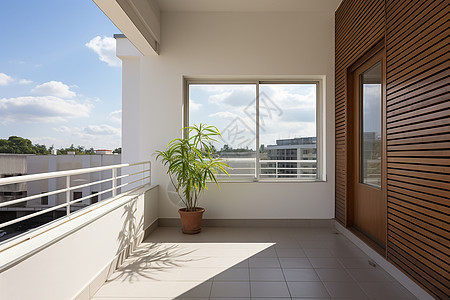住宅宽敞明亮的阳台图片