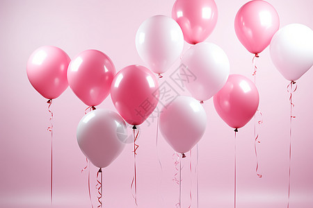 派对上漂浮的粉色气球图片
