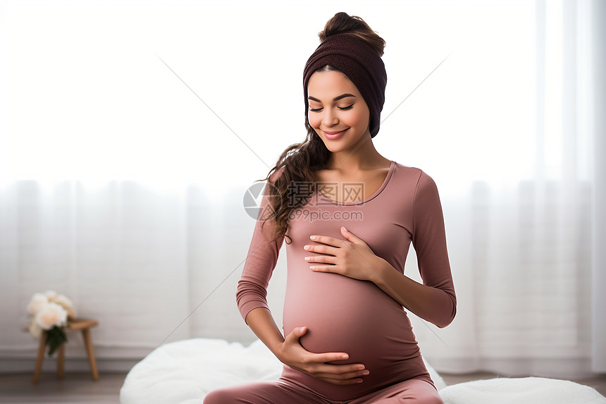 孕妇快乐瑜伽图片