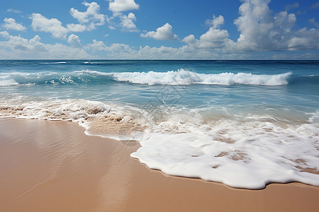 沙滩的浪花背景图片