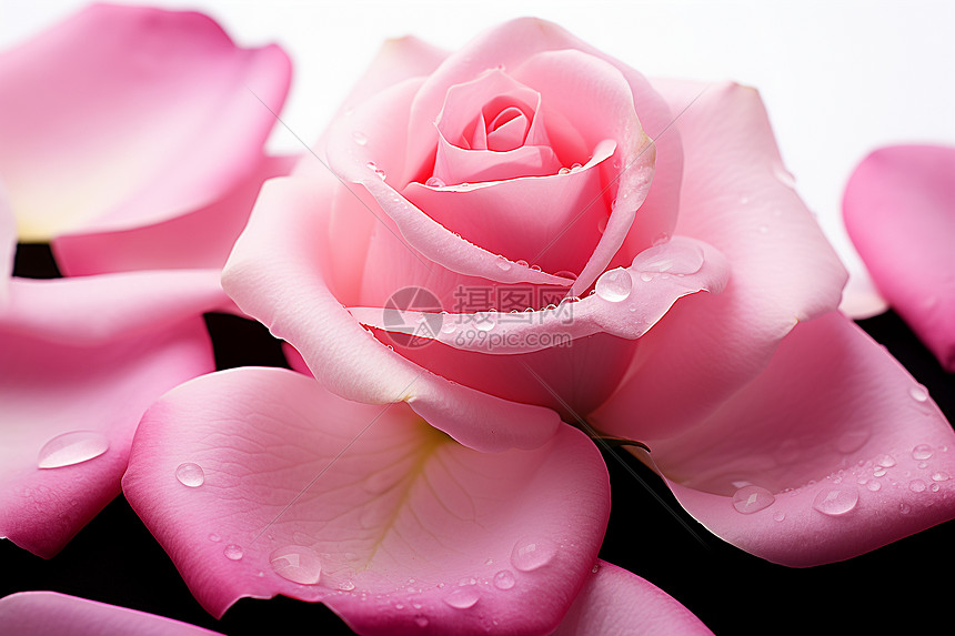 玫瑰花上的水珠图片