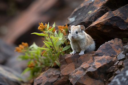 岩石上的老鼠图片
