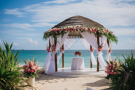 浪漫海滩婚礼图片