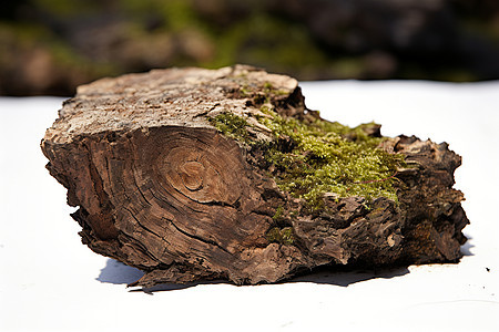青苔覆盖的木材图片