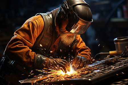 一个焊接工人图片