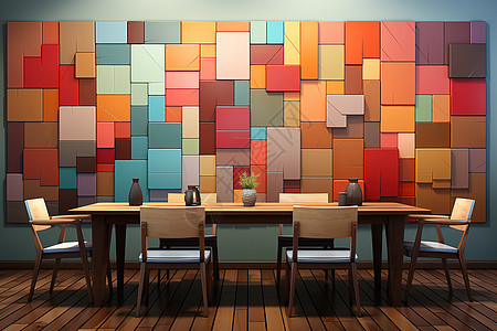 色彩鲜明的企业会议室图片